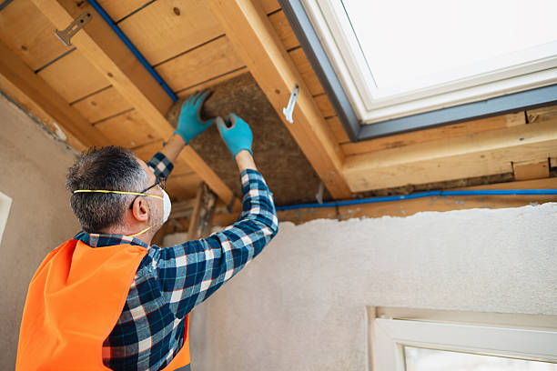 istock Man Installing Insulation Material in Wooden Roof Attic Space 2210518732