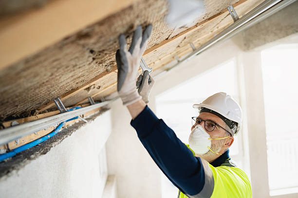 istock Worker Installing Roof Insulation in Construction Site with Safety Equipment 2210519234