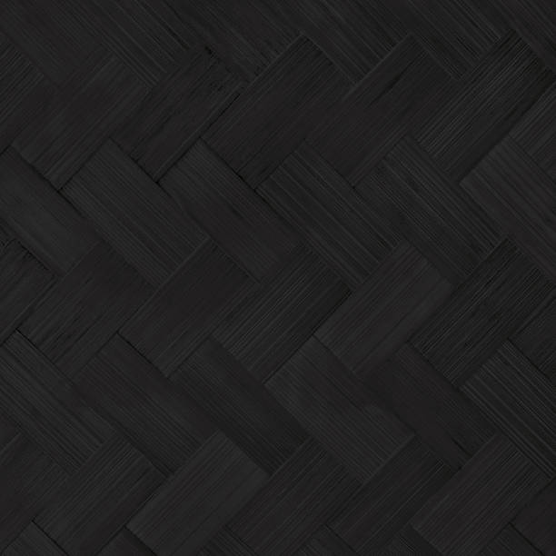 istock Old black bamboo weave texture background, pattern of woven rattan mat in vintage style. 2210520914