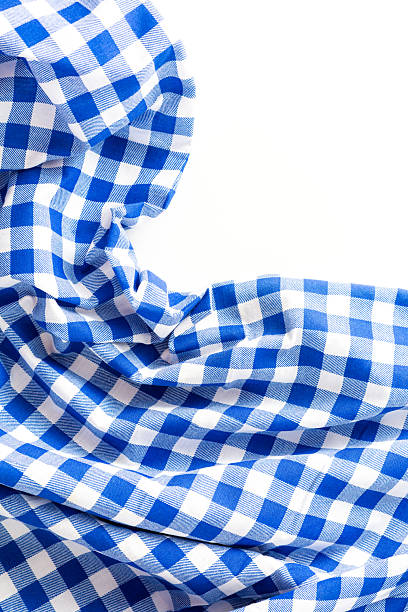 istock Blue and White Checkered Fabric Texture for Background and Design 2210522686
