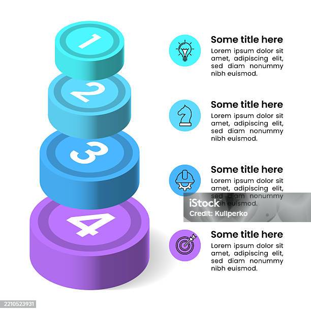 Column With Numbers Infographic Template Column With Numbers And 4 Steps Stock Illustration ...