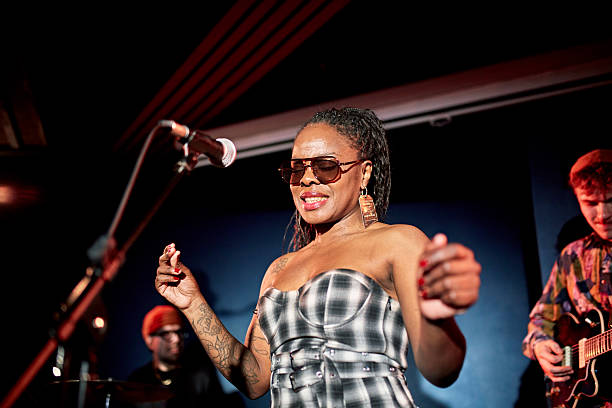 istock Onstage portrait of Black chanteuse fronting jazz band 2210531481