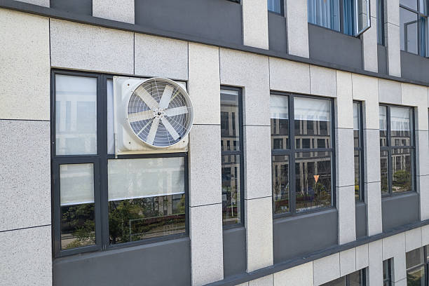 Outdoor fans on the wall