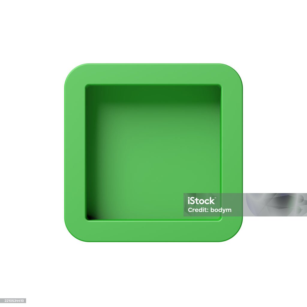 Onchecked Empty Square Green Checkbox Isolated On White Background Unchecked ...