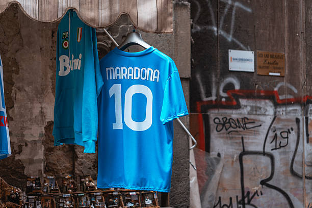 Maradona Jersey in Naples Street Market Display