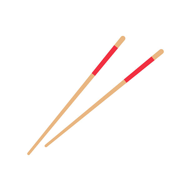 istock Wooden chopsticks vector icon, Two wooden chopsticks isolated on white background 2210543938