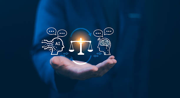 istock AI ethics or AI Law concept. Developing AI codes of ethics. Compliance, regulation, standard , business policy and responsibility for guarding against unintended bias in machine learning algorithms. 2210546202
