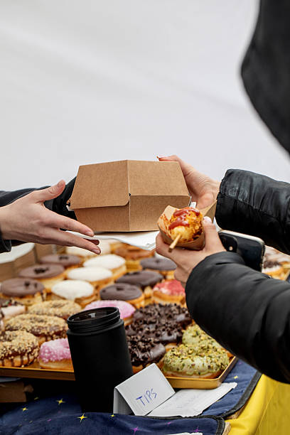 istock Street Food Donuts Takeaway Box Scene 2210547585