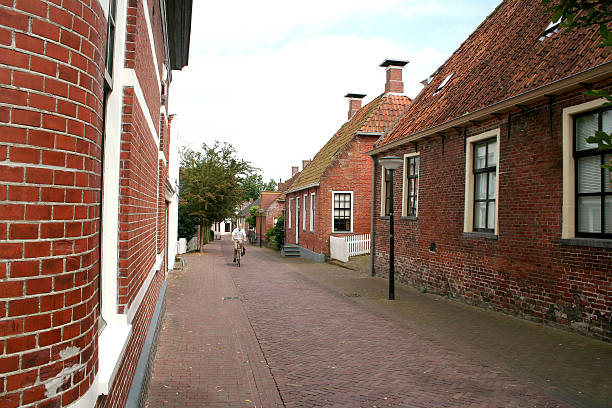 Netherlands,Holland,Dutch,Groningen,Winsum,july 2016:Street view in the village of Winsum