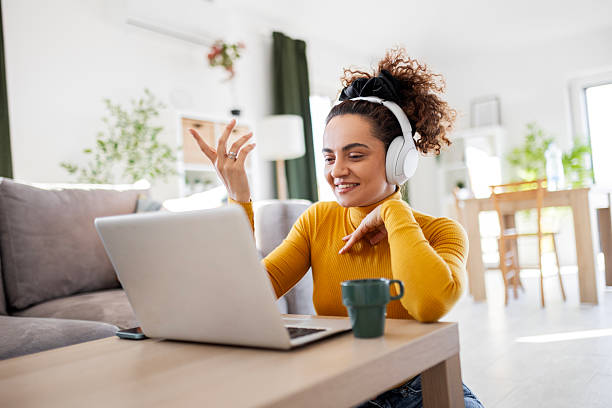 istock Coffee, Laptop, and Headphones 2210550336
