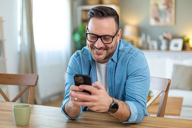 istock Morning coffe with mobile phone 2210554506