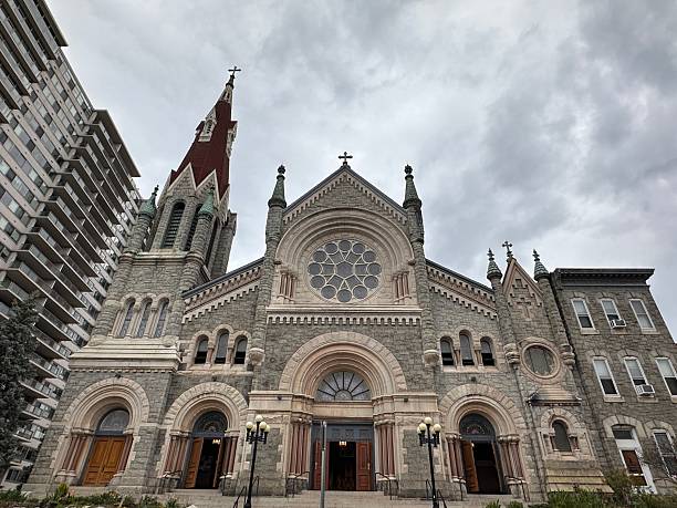 istock Gothic Revival Church with Tall Steeple (Philadelphia, Pennsylvania, USA) 2210556071