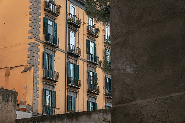 Charming Balconies with Plants in Naples Alley