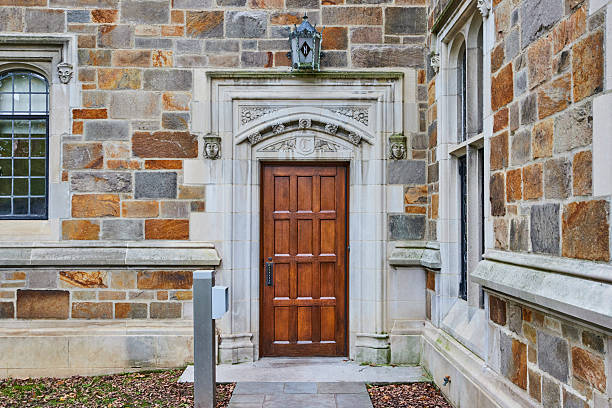 istock Elegant University Doorway with Carved Stonework, Michigan 2210570733