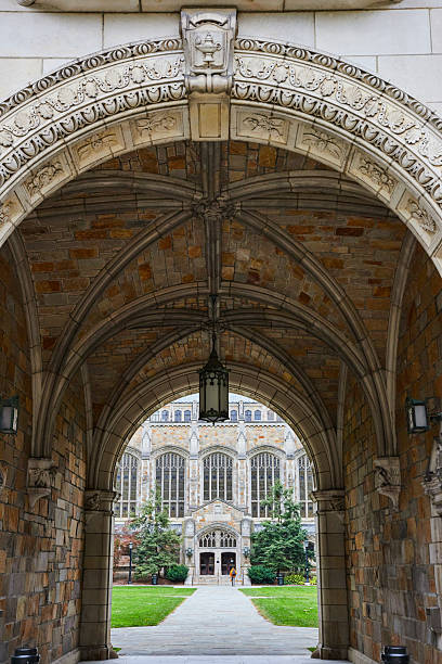 istock Gothic Archway to University Building on Overcast Day 2210571017