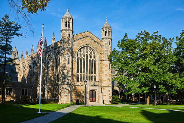 istock Gothic University Chapel with American Flag, Michigan 2210571369