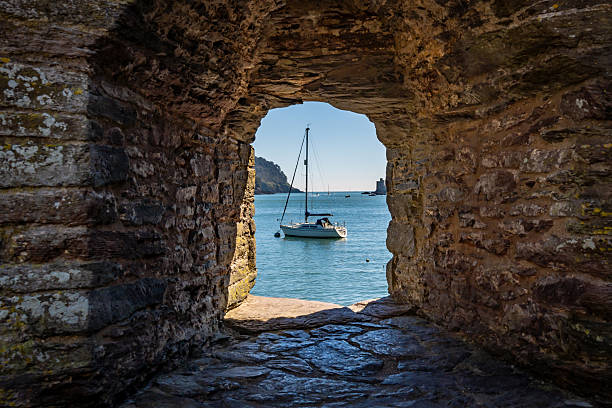 16th century fortress wall in Dartmouth, UK