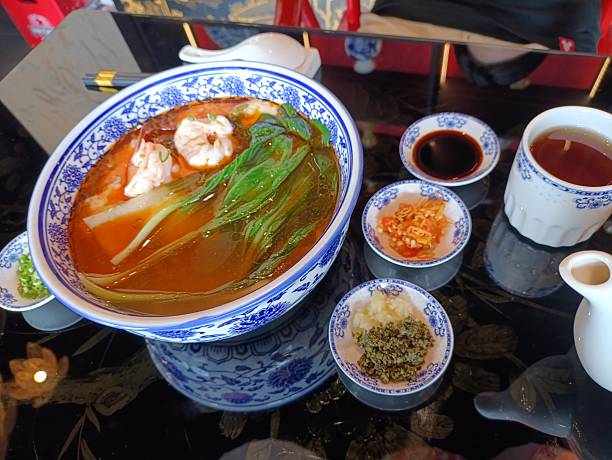 istock Prawns noodles with veggie and ebi soup 2210572608