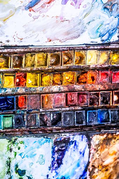 istock Vibrant watercolor close-up palette. 2210579030