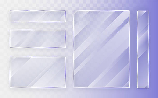 istock Glass plates set. Glass banners on transparent background. Flat glass. Vector illustration 2210580745