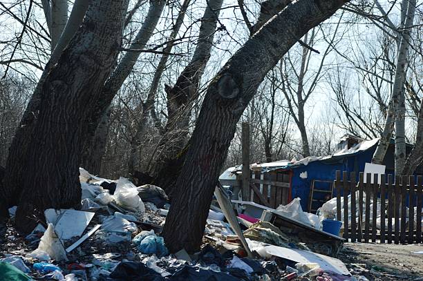 istock messy Roma settlement in autumn 2210591260