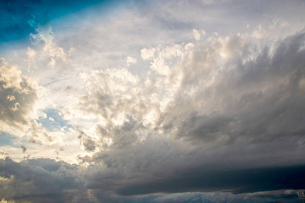 Landscape under clouds.