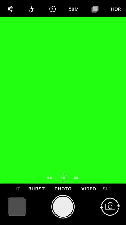 Vertical phone camera photo screen capture overlay on green background