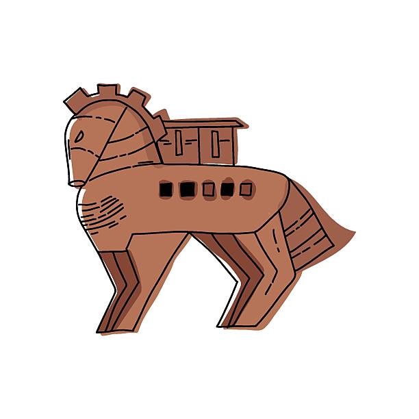 istock Trojan Horse at Troy icon vector. Hand drawn vector illustration. White background 2210627531