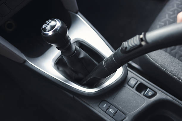 the gear lever of a car