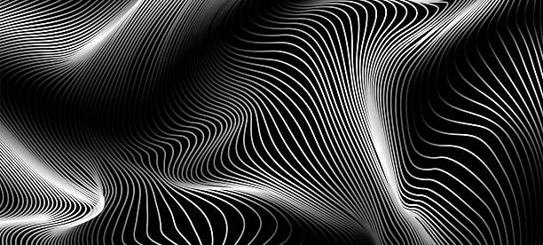 istock Modern futuristic science and technology of soundwave design. Abstract flowing wave lines wave colorful purple and blue gradient isolated on dark black background. 2210631335