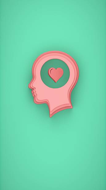 istock Human head silhouette with heart icon inside brain on turquoise background representing emotional intelligence compassion and mental empathy 2210632521