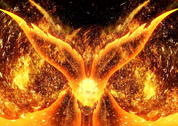 istock 3d illustration of fire flames bursting into abstract shapes 2210639448