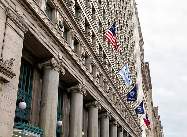 istock Flags on National Louis University Building in Chicago 2210643726