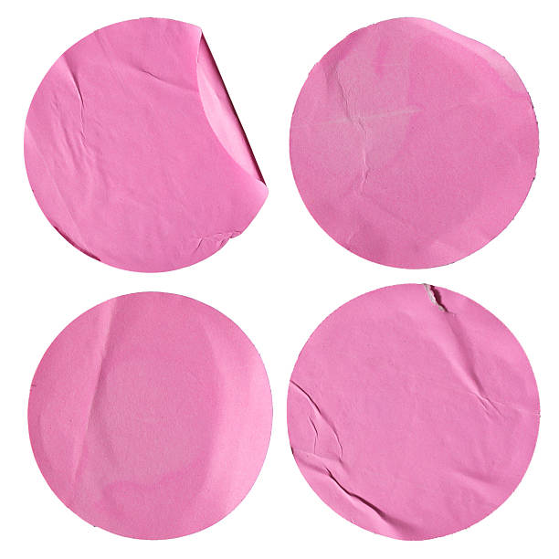 istock Pink circle paper stickers 2210650419