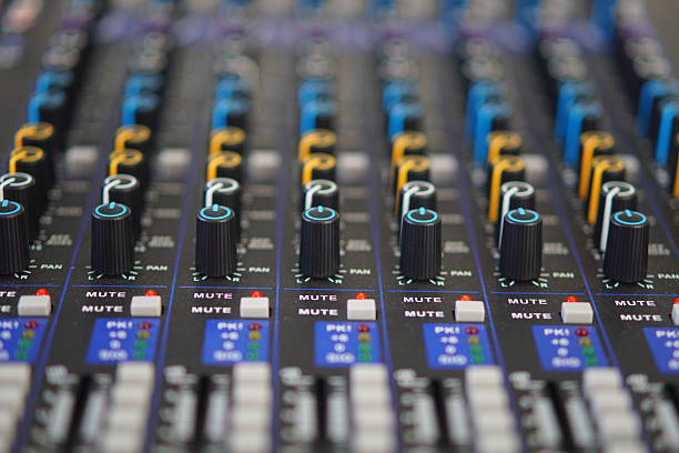 istock Close-up of an audio mixing console 2210651562