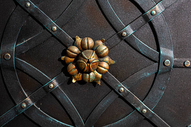 metal forged decorations on the front door