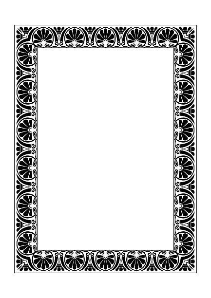 istock Elegant frame for design in Greek, Roman, Byzantium style, place for text. Lower Empire. Floral monochrome border. Frame for invitation, greeting card, Diploma, certificate, embroidery 2210657695