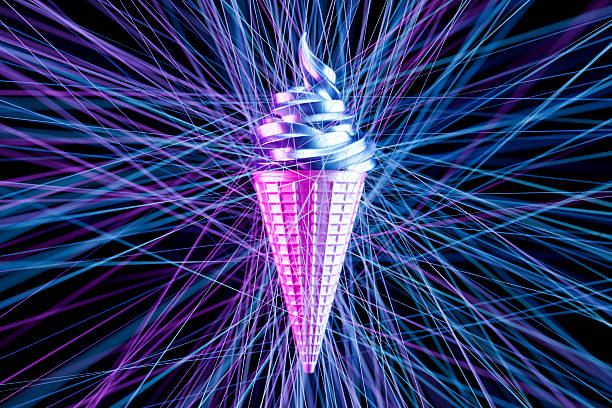 Mixed flavor soft ice cream cone chocolate & vanilla.