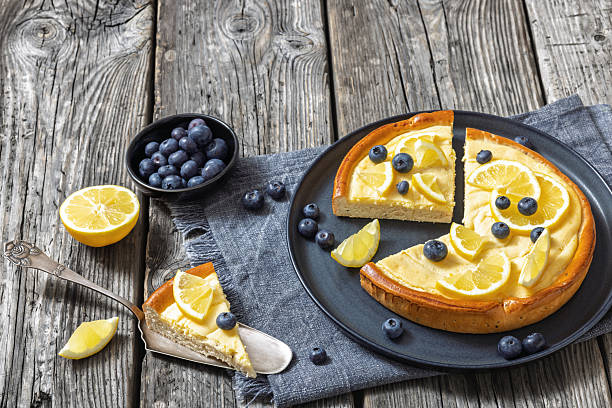 istock Cheesecake with blueberries sliced on a plate 2210665446