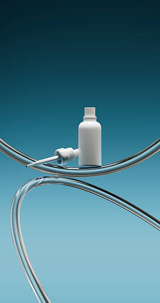 Clean pharmaceutical design presented in a surreal composition of glass-like loops.