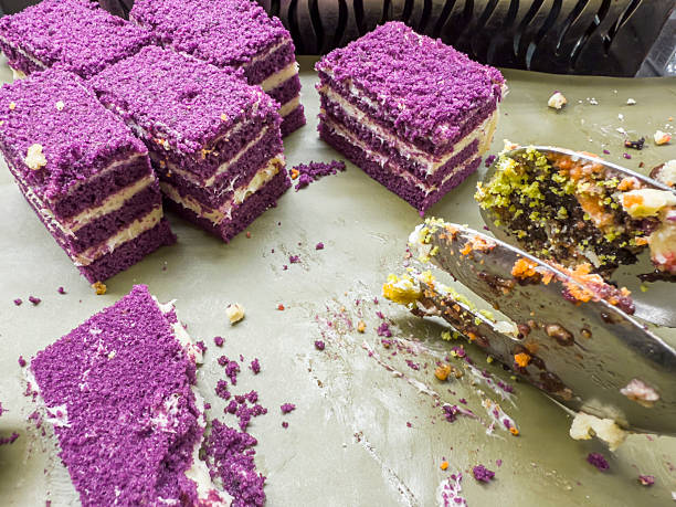 Blackberry purple violet cheesecake with jam