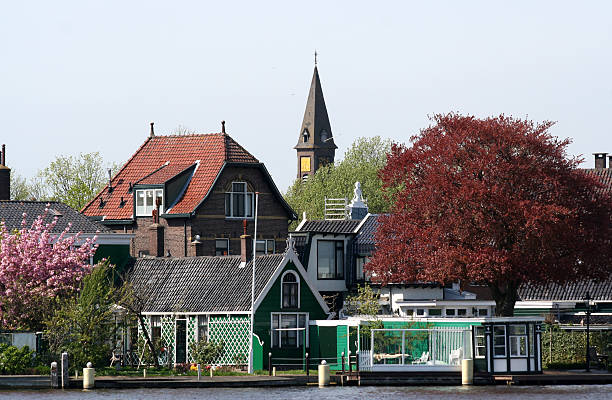 Netherlands,Holland,Dutch,North Holland,Open Air Museum, The Zaanse Schans, may 2015:authentic old houses of the region called The Zaan