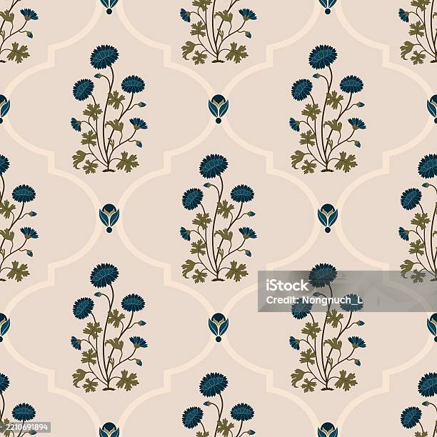 Geometric Textile Patterns Flower Hand Drawn Colourful Geometric Flowers Seamless Patterns With Floral ...