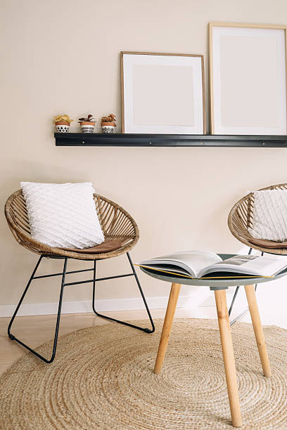 istock Cozy modern living room design featuring stylish seating and decor 2210692338