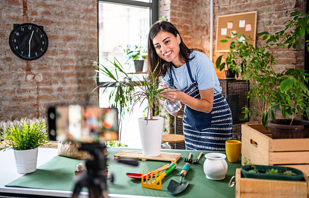 istock Influencer creating online gardening content for social media 2210692753