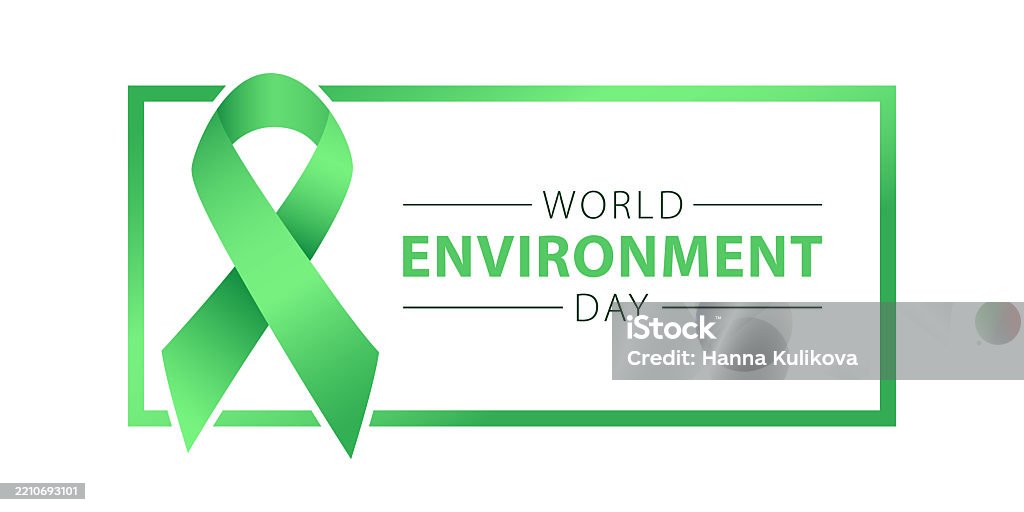 Environment Ribbon World Environment Day Simple Minimalist Web Banner Design Stock ...