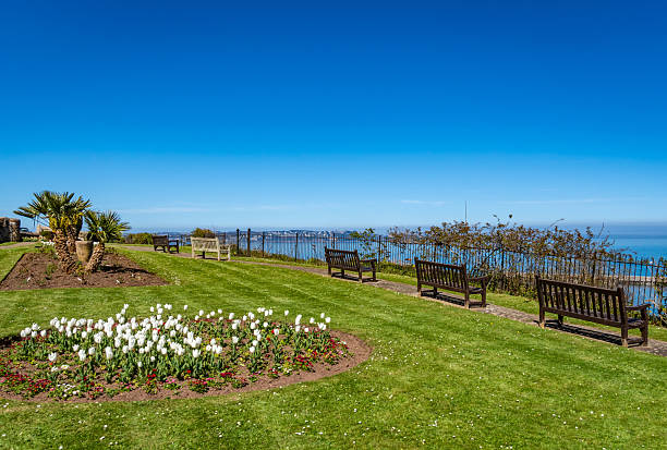 istock Bonsey Rose Gardens in Brixham in Devon with coastal views 2210694523