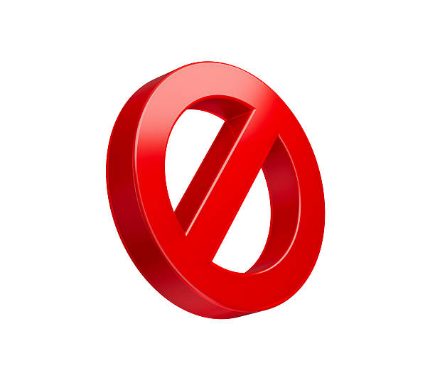 istock A bold red prohibition icon with a diagonal bar, symbolizing restriction or denial. 3d illustration 2210704216