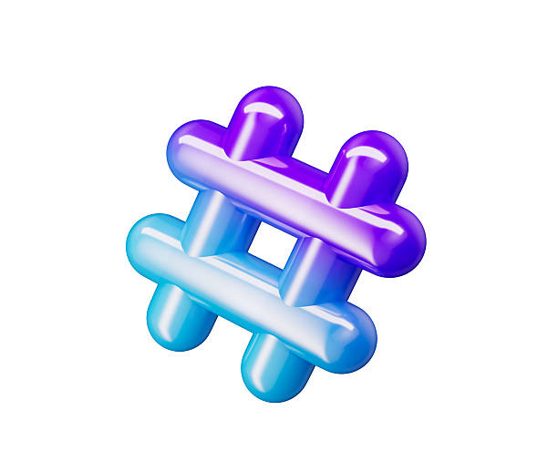 istock A glossy 3D hashtag icon with a purple-to-blue gradient, symbolizing social trends. 3D Illustration 2210704409