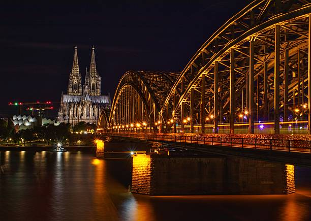 istock Hohenzollern Bridge and Cologne Cathedral at night. 2210704899